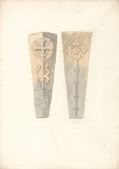 Studies of Two Coffin Lids from Norfolk Churches by John Sell Cotman